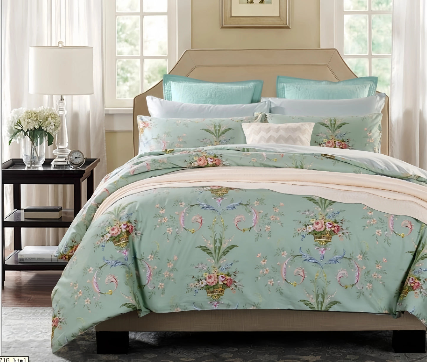 Duvet Cover Pillowcases Set,  600 TC, 100% Egyptian Cotton,  Printed and Solid Colors, US, UK Size,  Customize