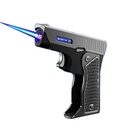 Gas-Electric Dual-Purpose Lighter Windproof Jet Lighter Double-Arc Cigarette Lighter Foldable Gun-Type Lighter Men'S Gadget Gift