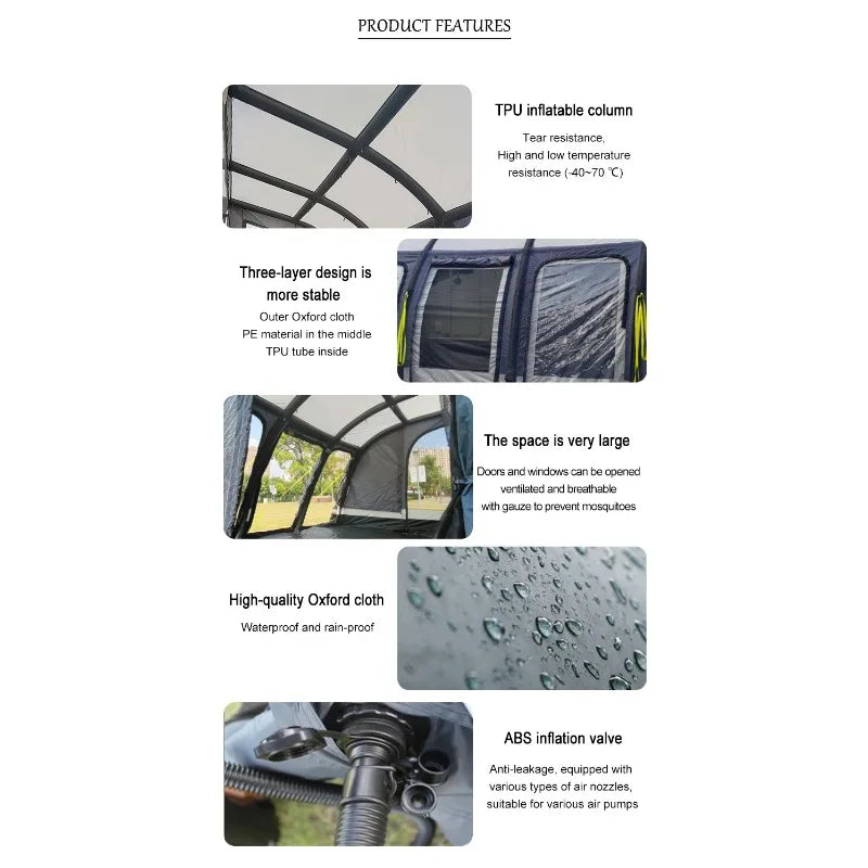 Waterproof People Camping Inflatable Caravan Air Tent Caravan RV Awning