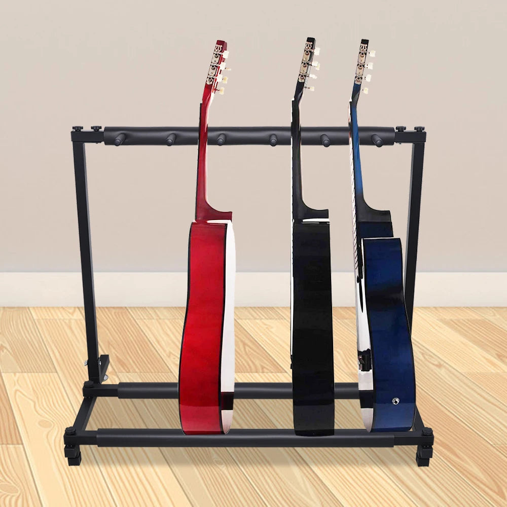 Guitar Stand Multiple 5 Compartments for Acoustic Guitar, Western Guitar  Electric Guitars Multiple Guitar Stand with Rubber Pa