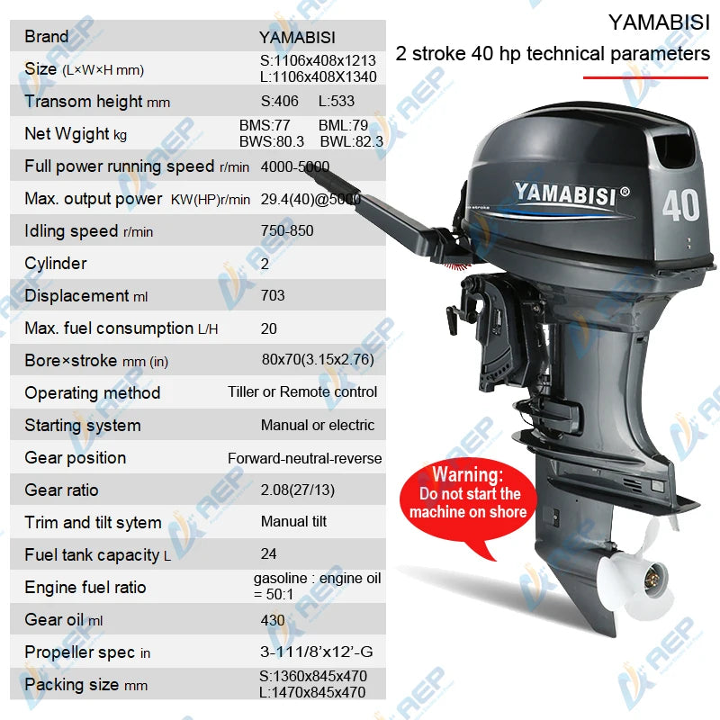 Look Here! YAMABISI 2 Stroke 15hp Outboard Motor Engine Long Shaft Boat Engine Compatible With  For Fisherman