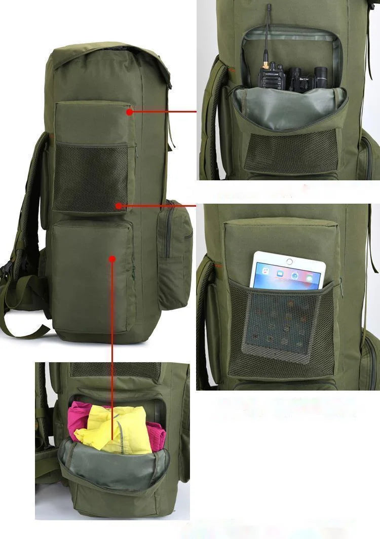 130L Extra Large Capacity Outdoor Backpack Men's Travel Backpack Luggage Bag Check in Camping Exercise Camo Backpack