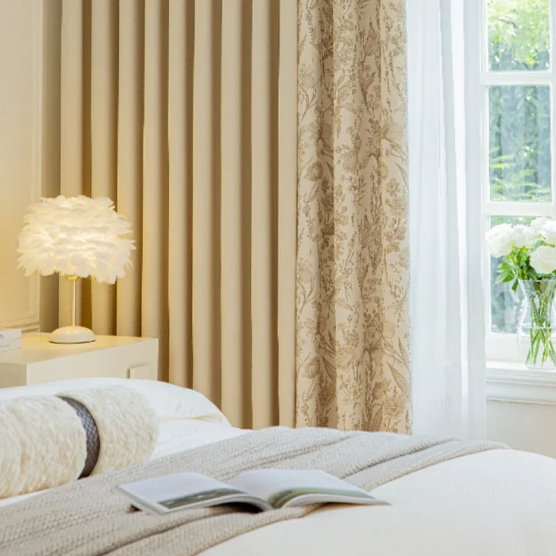 Retro Light Luxury Style Drapes Large Area Bedroom Full Blackout Curtain Home Living Room Drape Floor-to-ceiling Window Curtains