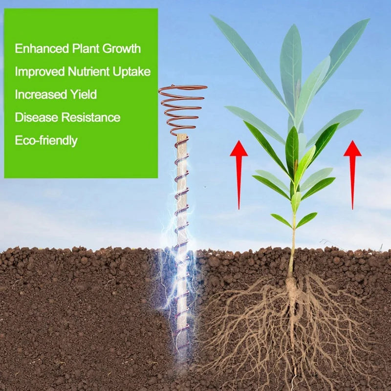 18 Pack Electroculture Plant Stakes,12" Electroculture Copper Gardening Antennas, Electroculture Gardening Copper Coil