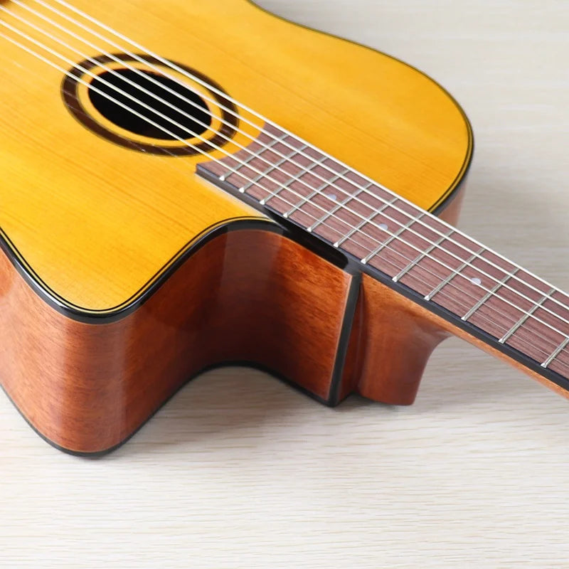 41 Inch Django Guitar Spruce Wood Top Gypsy Swing Acoustic Guitar Natural High Gloss Finish 6 String Folk Guitar Jango