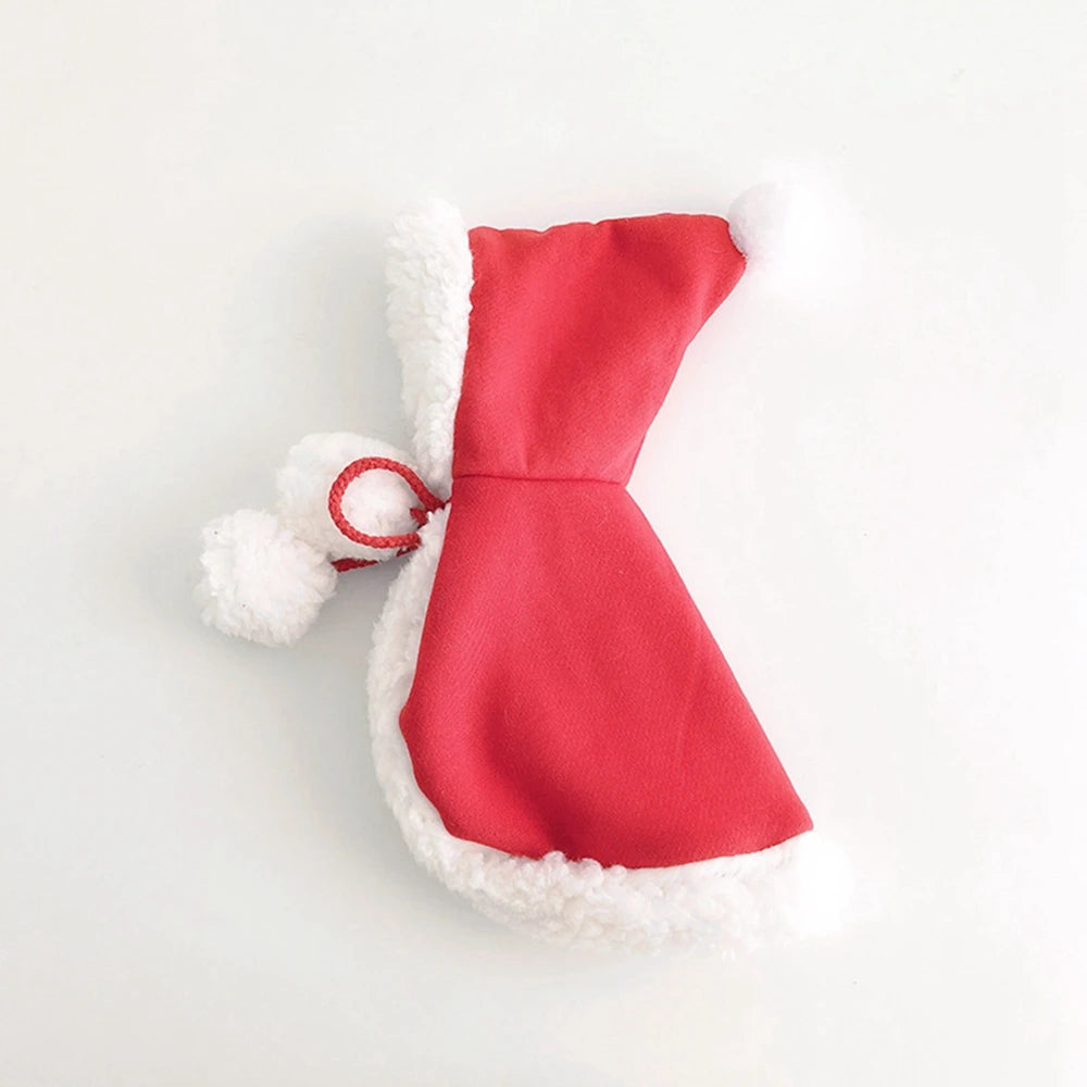 Winter Cat Costume Santa Cosplay Funny Transformed Cat Dog Pet Christmas Cape Dress Up Clothes Red Scarf Cloak Props Decoration
