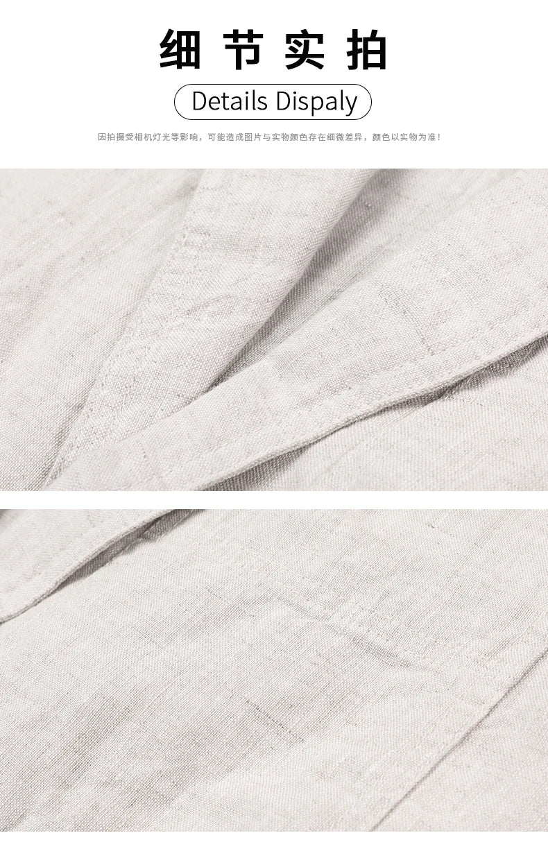 Spring Summer 2024 new high-quality men's fashion handsome linen suit Thin men's coat fabric composition 100% linen  blazer