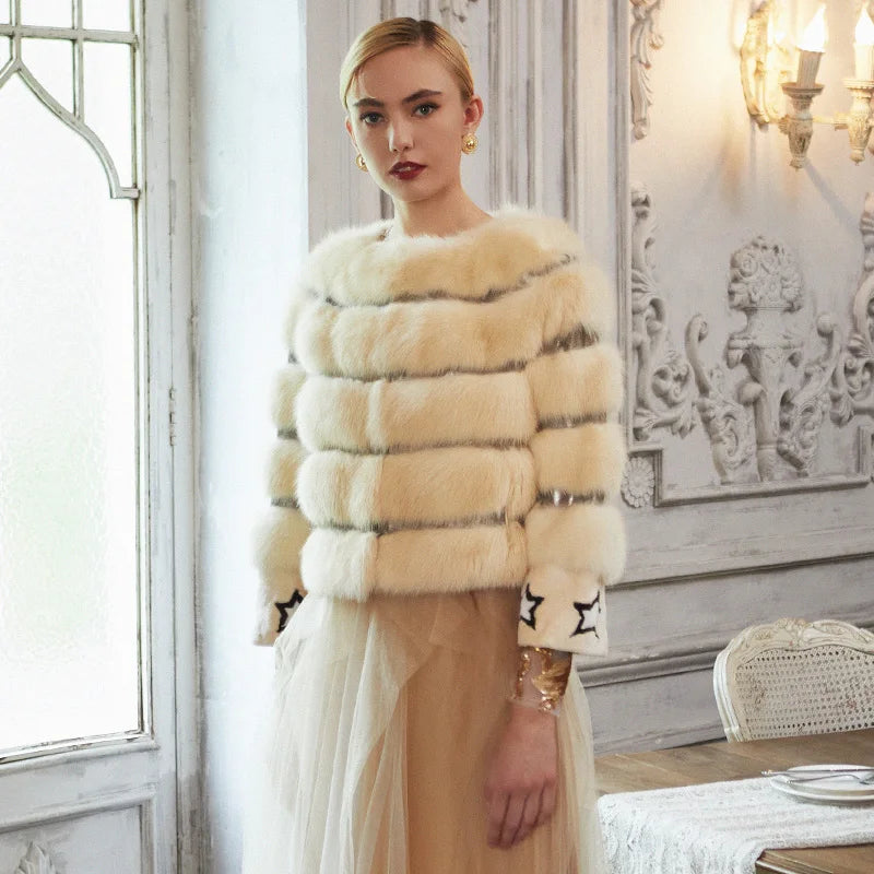 Women's Fur Coat 2223 Trend Natural Fur Long Mink Detachable Outerwear Jackets Trench Coats New In Outdoor Clothes Clothing