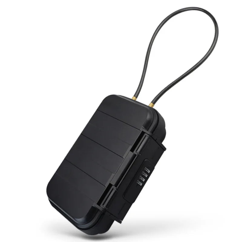Portable Safe Box Travel Safe Box Large Capacity Security Lockbox Code Waterproof Key Lock Box with Removable Cable Handle
