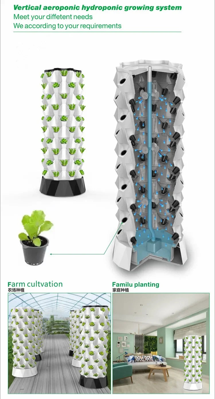 2020 New agricultural greenhouse rotary aeroponic Tower garden vertical hydroponic system