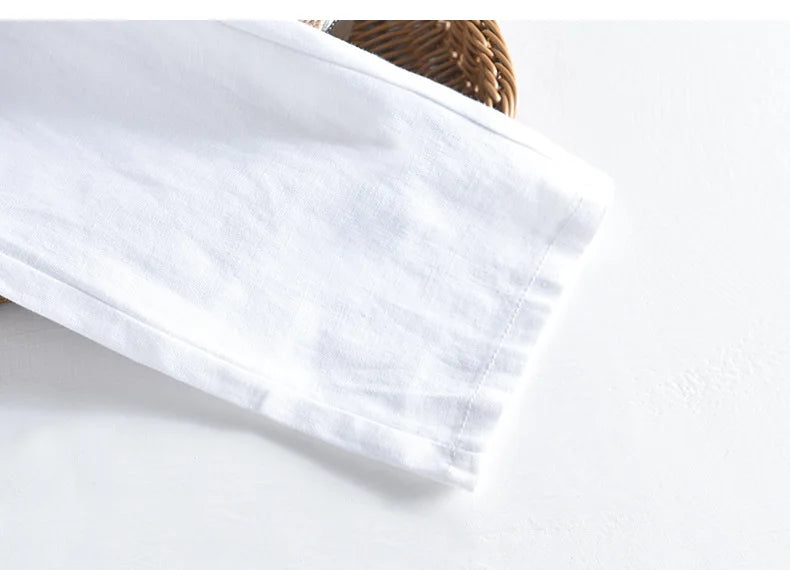 Top Selling Product In 2023 Spring Summer New Fashion 100% Linen Casual Pants Men Clothing Loose Straight Oversize Trousers
