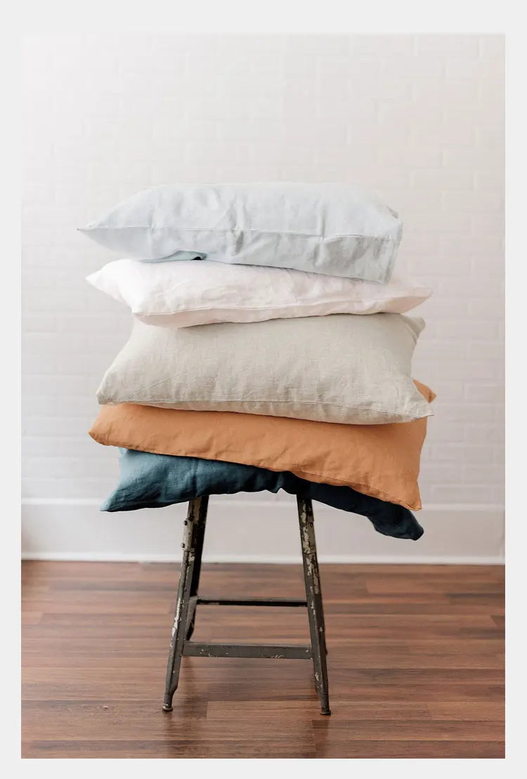 100% Linen Pillowcases, Solid Color Envelope Pillow Case, Bedding Bedroom Pillow Cover, 40x60cm/50x70cm/50x90cm