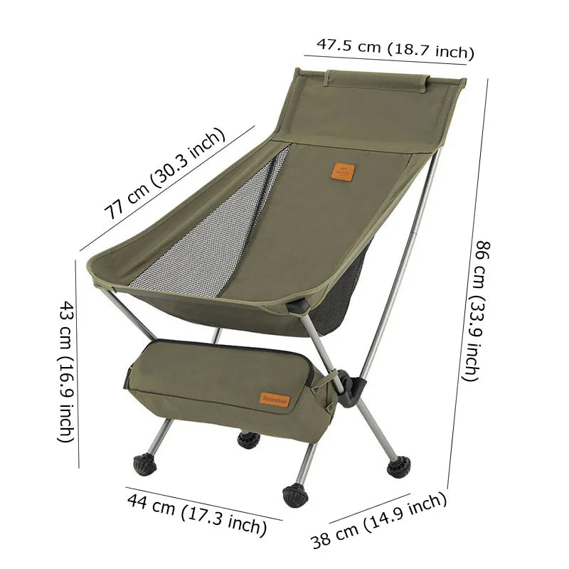Naturehike Camping Chair Ultralight Fishing Chair Portable Folding Chair Outdoor Picnic Chairs Travel Backpacking Relax Chair