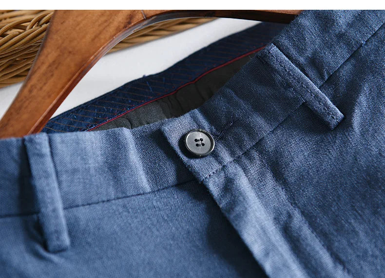 Top Selling Product In 2023 Spring Summer New Fashion 100% Linen Casual Pants Men Clothing Loose Straight Oversize Trousers