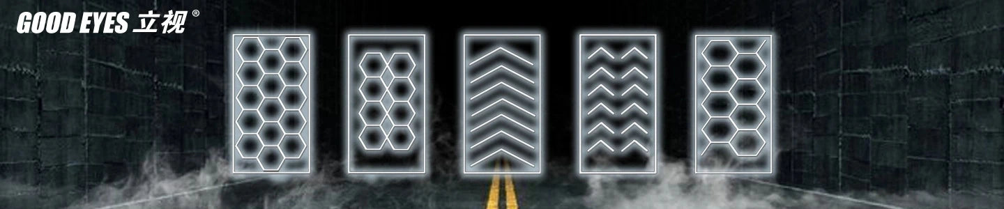 2.41*3.5M with Outline Hexagon Led Garage Lamp Inspection Hexagon Panel Light for Ceiling Wall Detailing Studio Poshing Workshop