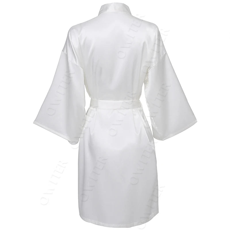 Bride Bridesmaid Robes Satin Solid Robe Orange Silk Robes for Women Ladies Satin Robe Women Wedding Robes