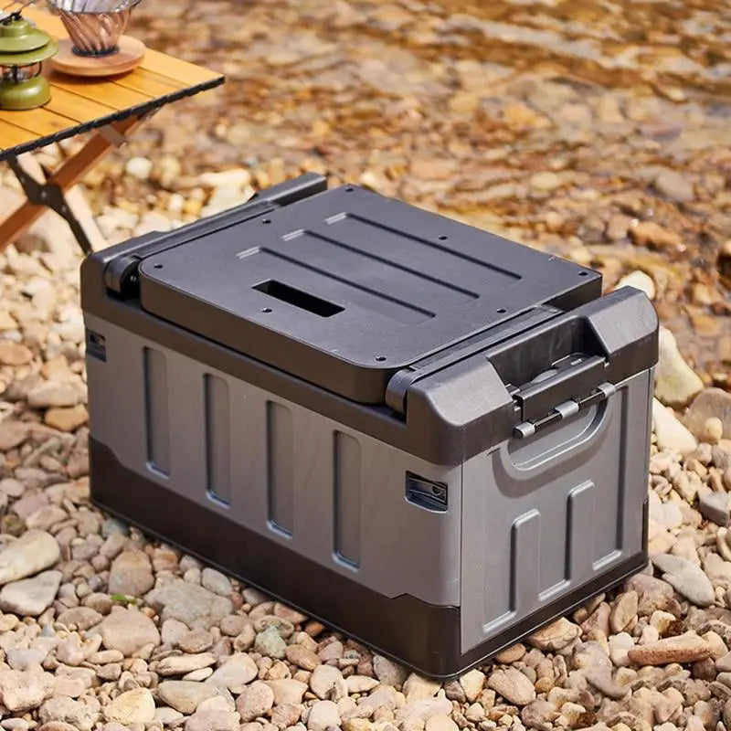 Fishing Box Foldable Storage Organizer Portable Camping Chair With Backrest Double Layer Sorting Storage Box Luya Box 3 In 1