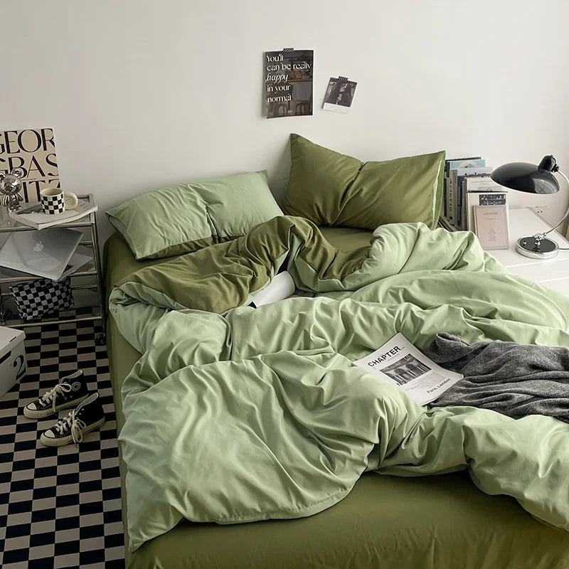 Solstice Home Textile Solid Color White Navy Blue Duvet Cover Pillow Cases Bed Sheet Girls Teenage Bed Linens Bedding Sets Queen