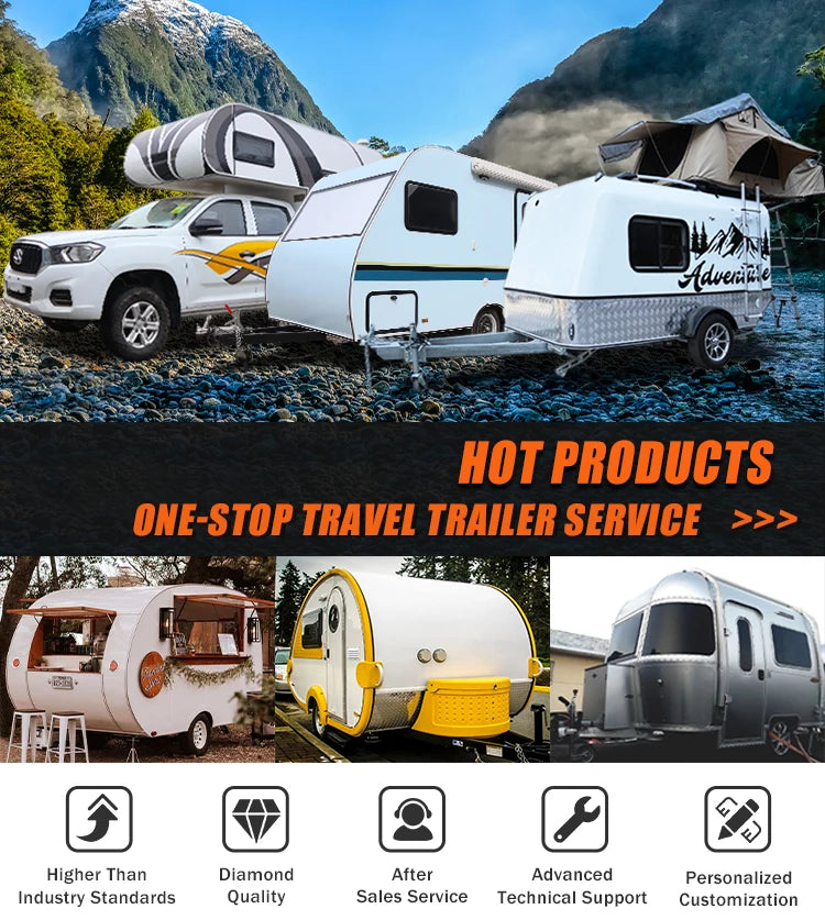 Wecare Motor Home RV Motorhomes RVs Campers Motorhomes Caravans RV Airstream Travel Off Road Camper Trailer with Bathroom