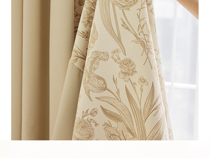 Retro Light Luxury Style Drapes Large Area Bedroom Full Blackout Curtain Home Living Room Drape Floor-to-ceiling Window Curtains