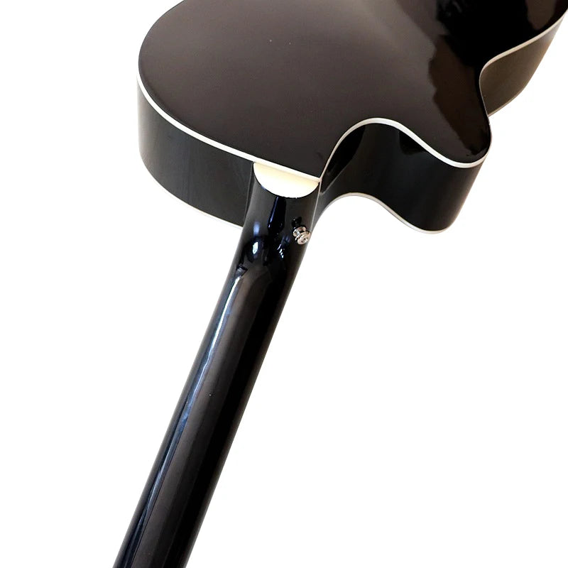 Acoustic Electric Bass Guitar 4 String High Gloss Acoustic Bass 43 Inch Natural Color Black Color Cutaway Bass Guitar with EQ