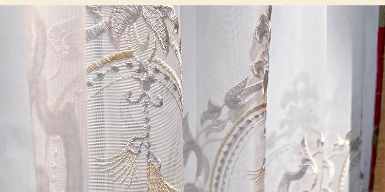 Red Gilded Jacquard Thickened Chenille Patched Curtains for Living Room Bedroom French Window Villa Customization Valance