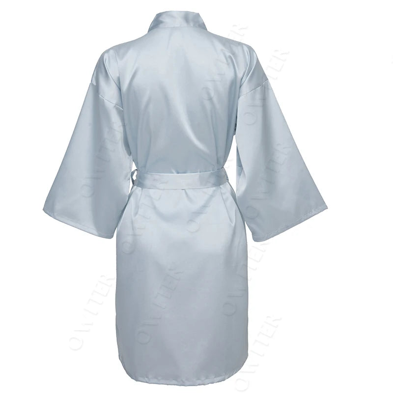 Bride Bridesmaid Robes Satin Solid Robe Orange Silk Robes for Women Ladies Satin Robe Women Wedding Robes