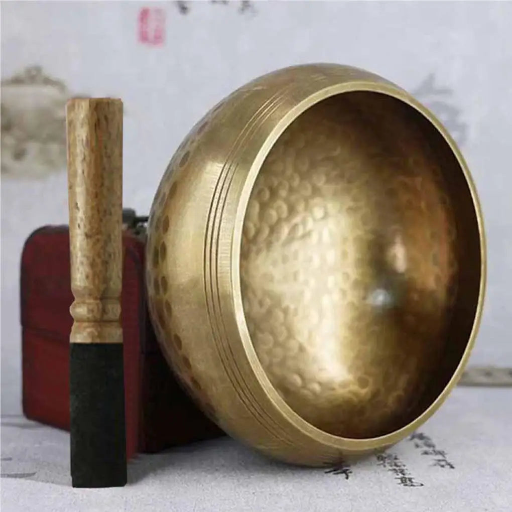 Tibetan Singing Bowl Set Buddha Sound Bowl Nepal Handmade Meditation Chanting Bowl for Healing and Mindfulness