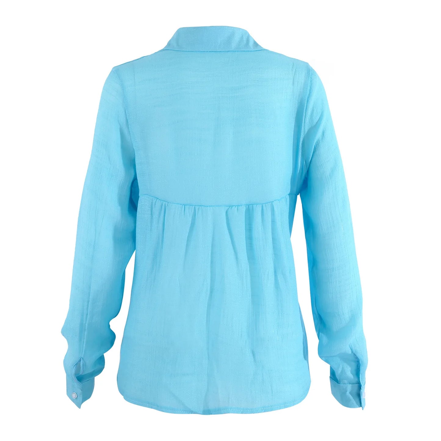 S-5XL Oversized Women Loose Cotton Linen Blouse Summer Fashion Lady Turn Down Collar Long Sleeve Solid Shirt Tops WYLP-D0002