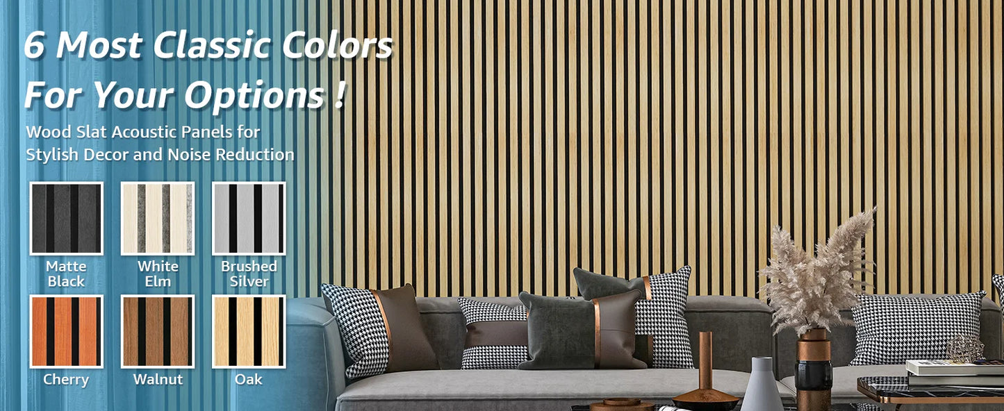 Art3d 2PCS Wood Slat Acoustic Panels 3D Fluted Sound Absorbing Wall Panel Home Decoration Use in Homes Offices Studios
