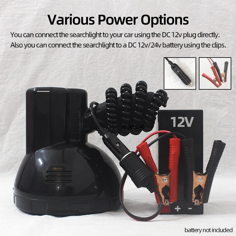 High Power Flashlight Portable Flashlight 220w 100w Hunting Spotlights Strong Light Camping Torch Work Light HID Searchlight 12v