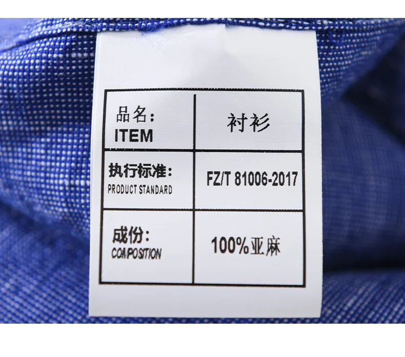100% Linen Yarn-dyed Patchwork Men's Shirts 2024 Spring New Fashion Artsy Blouse for Youth Man Casual Loose Long Sleeve Tops