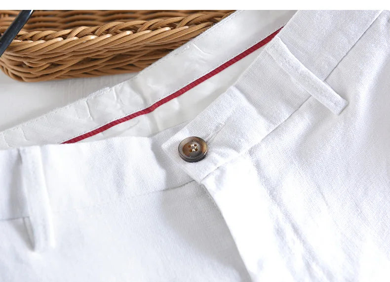 Top Selling Product In 2023 Spring Summer New Fashion 100% Linen Casual Pants Men Clothing Loose Straight Oversize Trousers