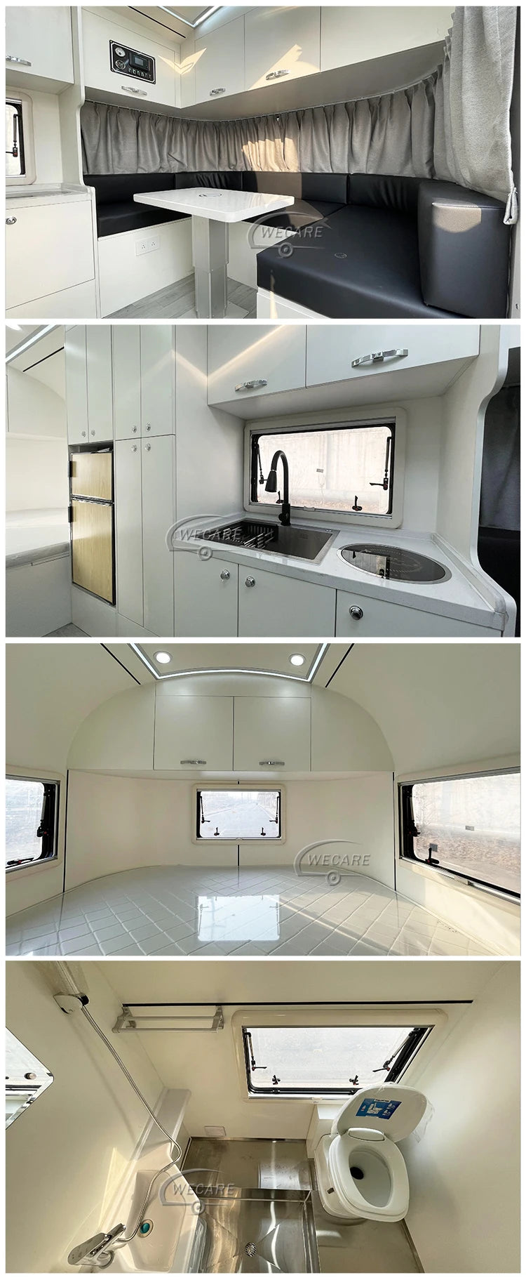 Wecare Motor Home RV Motorhomes RVs Campers Motorhomes Caravans RV Airstream Travel Off Road Camper Trailer with Bathroom