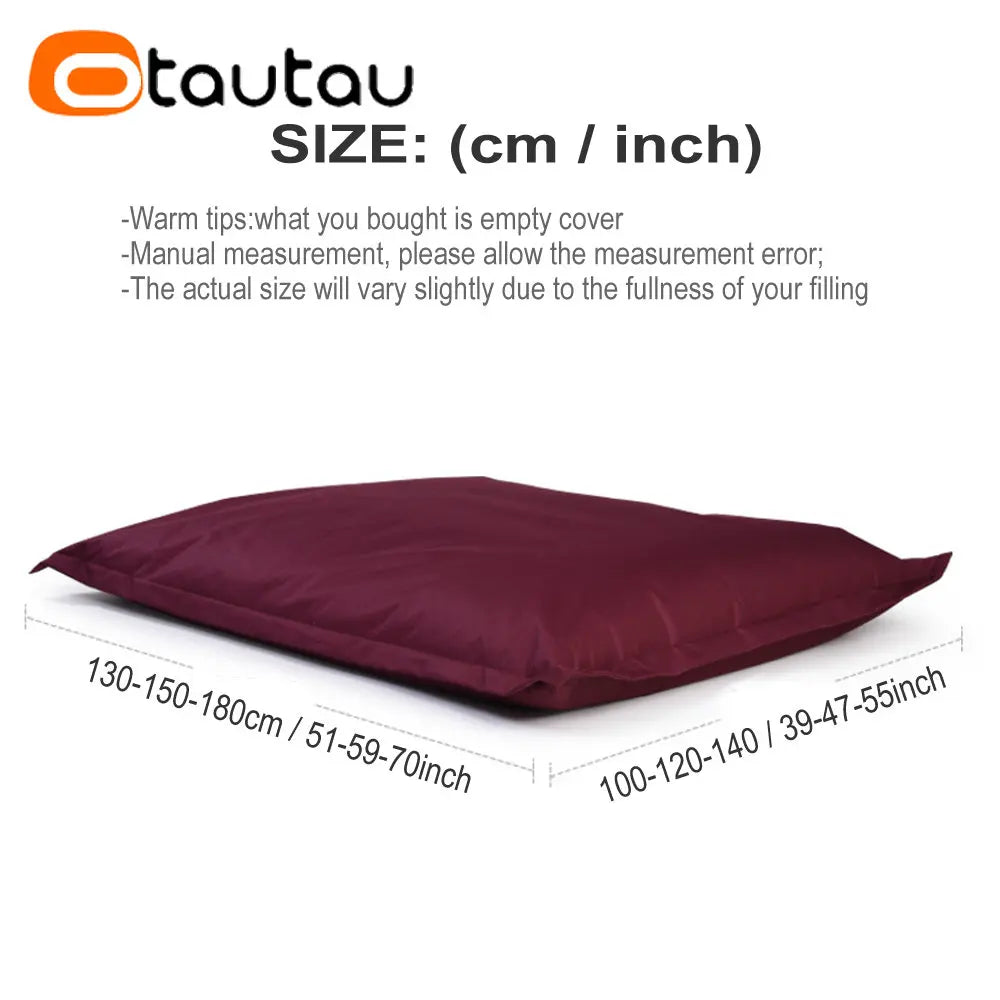 OTAUTAU 6ft Giant Floating Bean Bag Lounger Cover No Filler Outdoor Swimming Pool Pillowsac Garden Beach Beanbag Salon Sac DD034