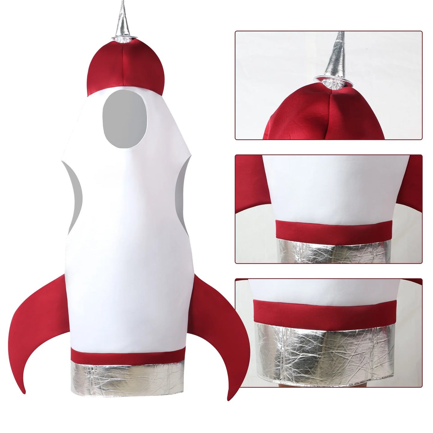 Rocket Costume Adult Men Women Inflatable Halloween Costume Party Cosplay Dress Up Clothes Funny Astronaut Flight Space Suit