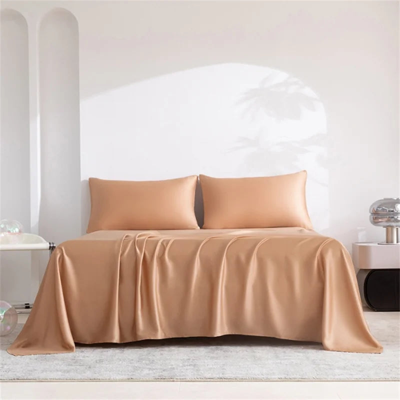 1Pcs Organic Bamboo Flat Bed Sheet Luxury Single Double Queen Size Flat Sheet (Pillowcase Need to Buy) 100% Bamboo Bed Linens