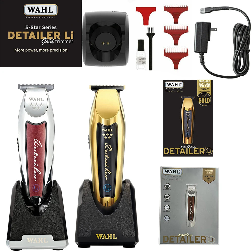 Wahl 8171 Professional 5-Star Cordless Detailer Li Hair Trimmer Extra-Wide T-Blade For Barbers