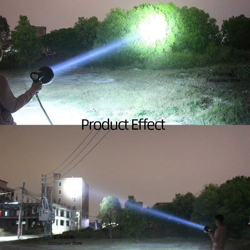 High Power Flashlight Portable Flashlight 220w 100w Hunting Spotlights Strong Light Camping Torch Work Light HID Searchlight 12v