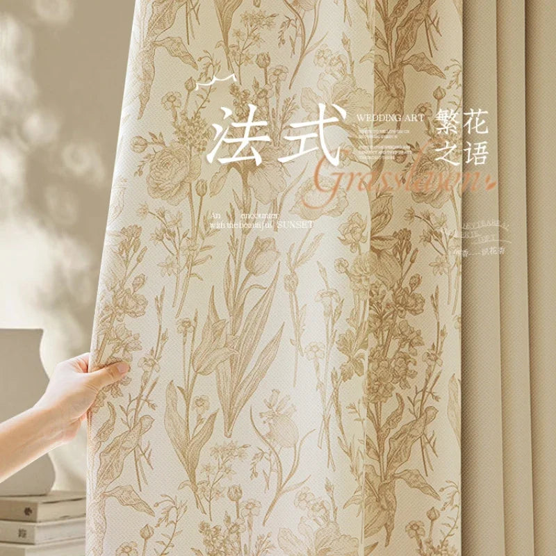 Retro Light Luxury Style Drapes Large Area Bedroom Full Blackout Curtain Home Living Room Drape Floor-to-ceiling Window Curtains