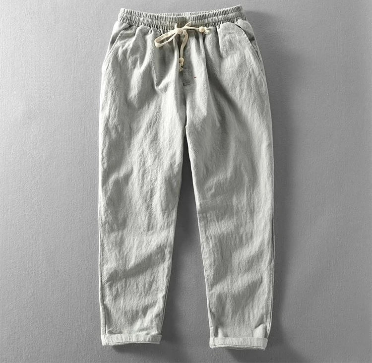 Fashion New In Sale Trousers for Men Cotton Linen Wrinkle Black Summer Casual Pants Man Korean Style Aesthetic Stylish Trend Y2k