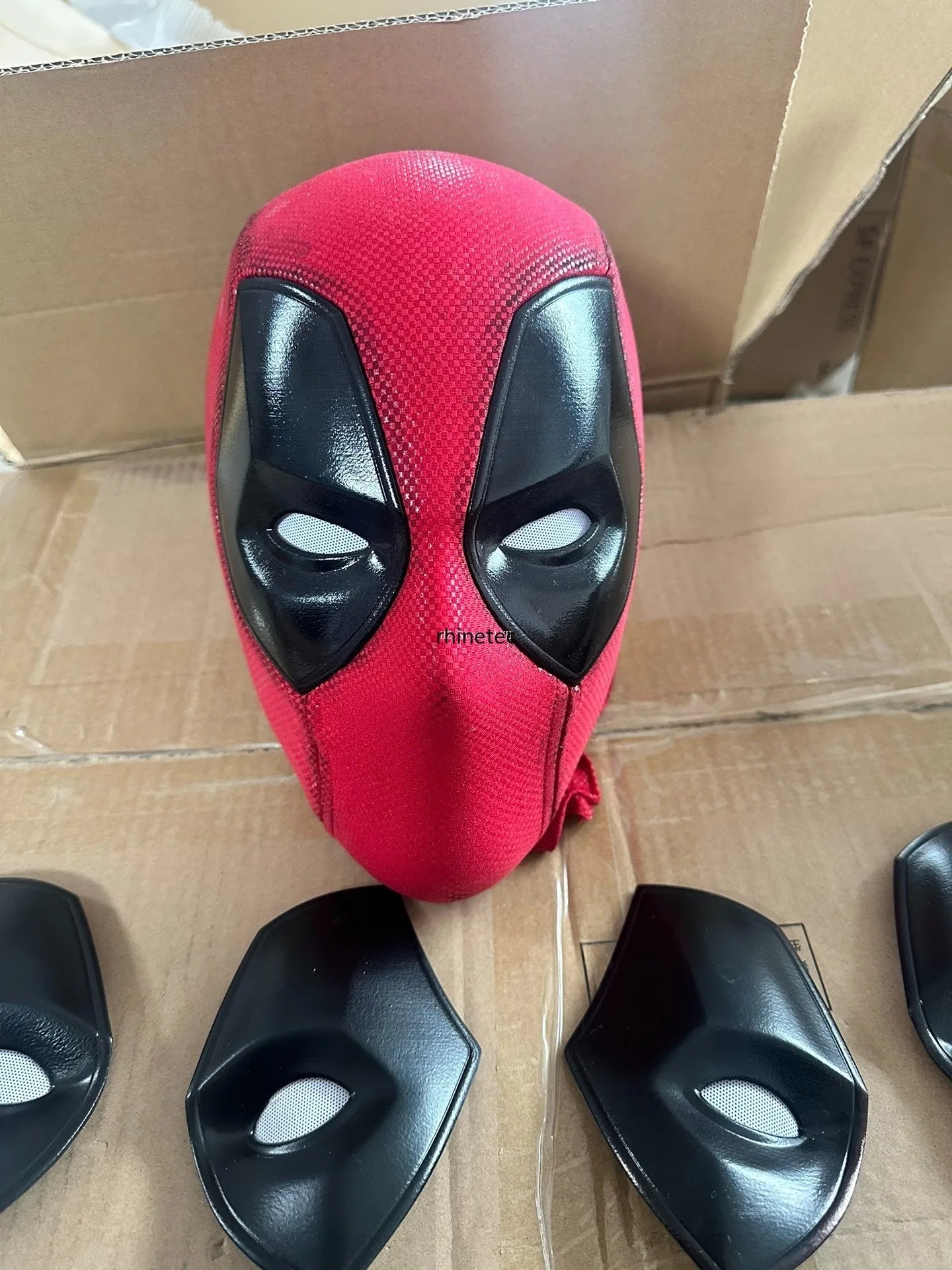 Marvel Deadpool Mask with 3D Screen Printed Fabric & 1 Pair of Magnetic Normal Eyes Halloween Cosplay Costume for Birthday Gift