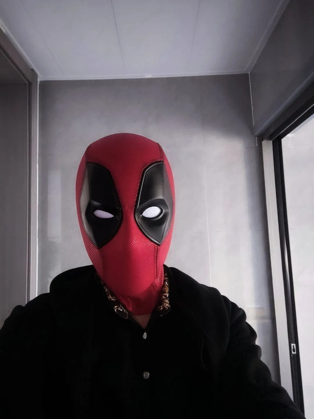 Marvel Deadpool Mask with 3D Screen Printed Fabric & 1 Pair of Magnetic Normal Eyes Halloween Cosplay Costume for Birthday Gift
