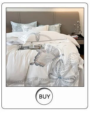 Luxury Silver Gray gold Satin Jacquard Bedding Set 1000TC Egyptian Cotton Queen King Size Duvet Cover Set Bed Sheet Pillowcases