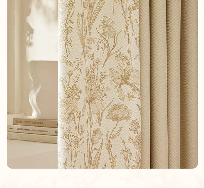 Retro Light Luxury Style Drapes Large Area Bedroom Full Blackout Curtain Home Living Room Drape Floor-to-ceiling Window Curtains