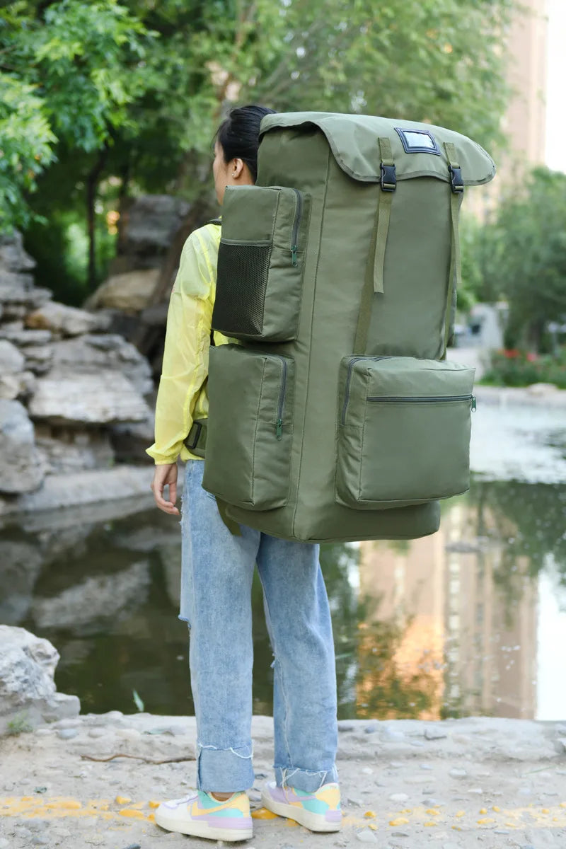 130L Extra Large Capacity Outdoor Backpack Men's Travel Backpack Luggage Bag Check in Camping Exercise Camo Backpack
