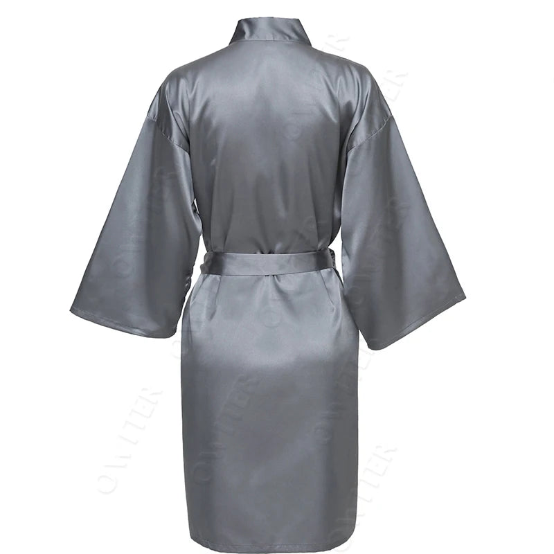 Bride Bridesmaid Robes Satin Solid Robe Orange Silk Robes for Women Ladies Satin Robe Women Wedding Robes