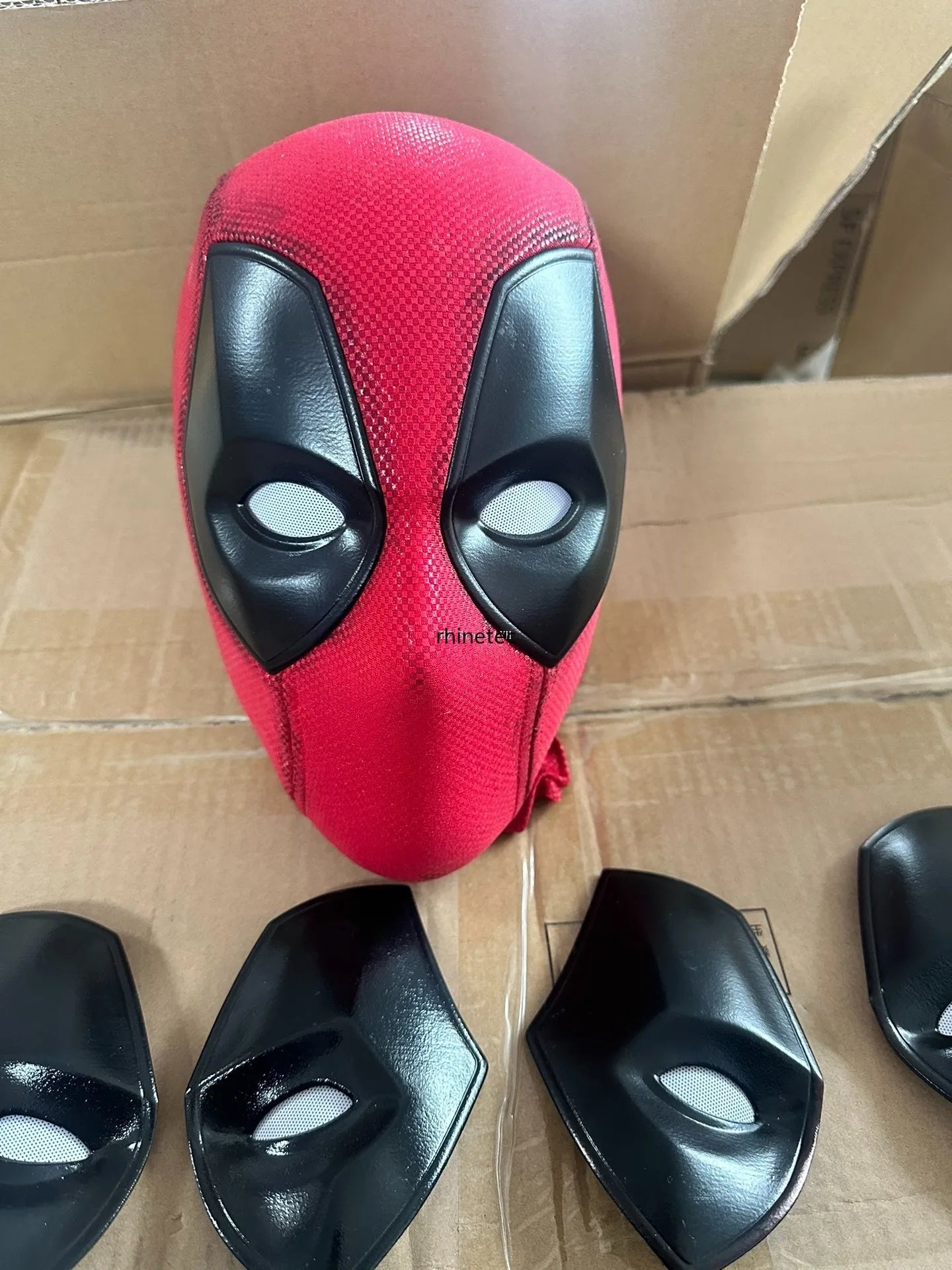 Marvel Deadpool Mask with 3D Screen Printed Fabric & 1 Pair of Magnetic Normal Eyes Halloween Cosplay Costume for Birthday Gift
