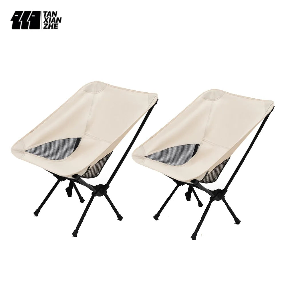 TANXIANZHE Outdoor Portable Camping Chair Oxford Cloth Folding Lengthen Seat for Fishing BBQ Picnic Beach Ultralight Chairs