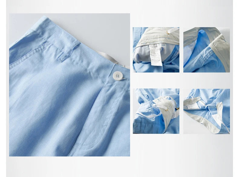 Summer Fashion Men Cotton Linen Shorts Beach Holiday Solid Color Fresh China Style Thin Casual Loose Half Length Straight Pants
